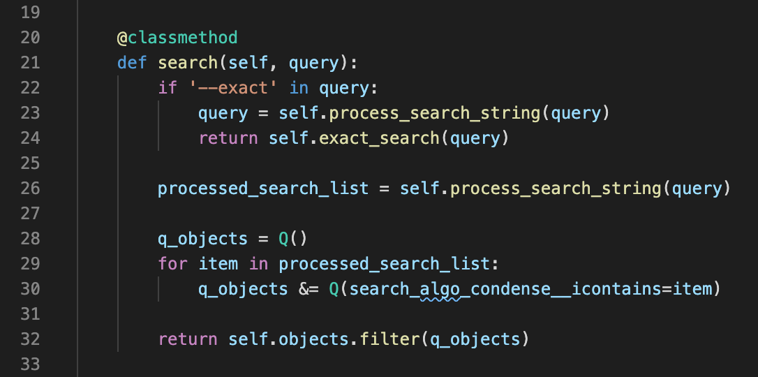 Search algorithm interface
